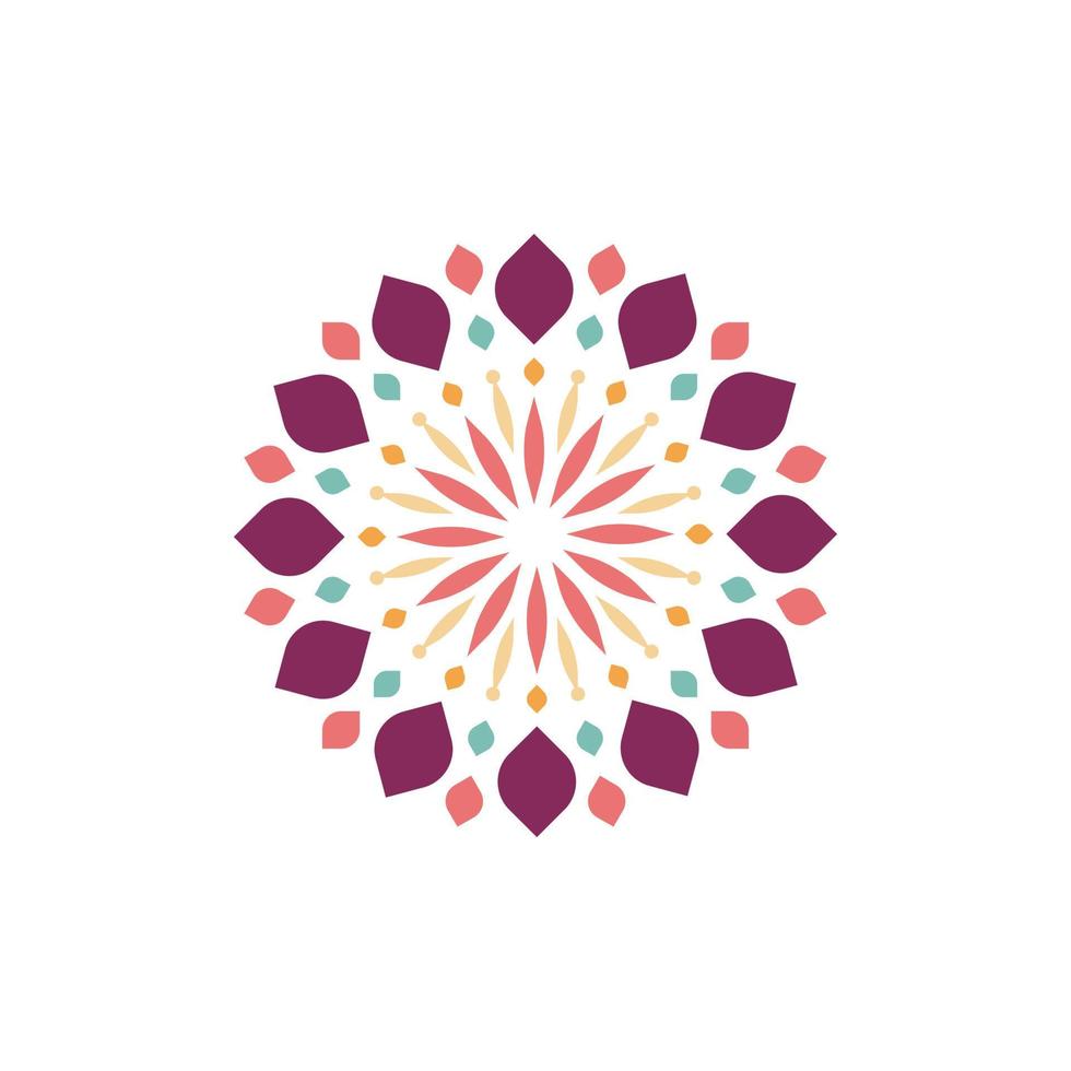 Schönheit floral buntes Muster Logo-Design vektor