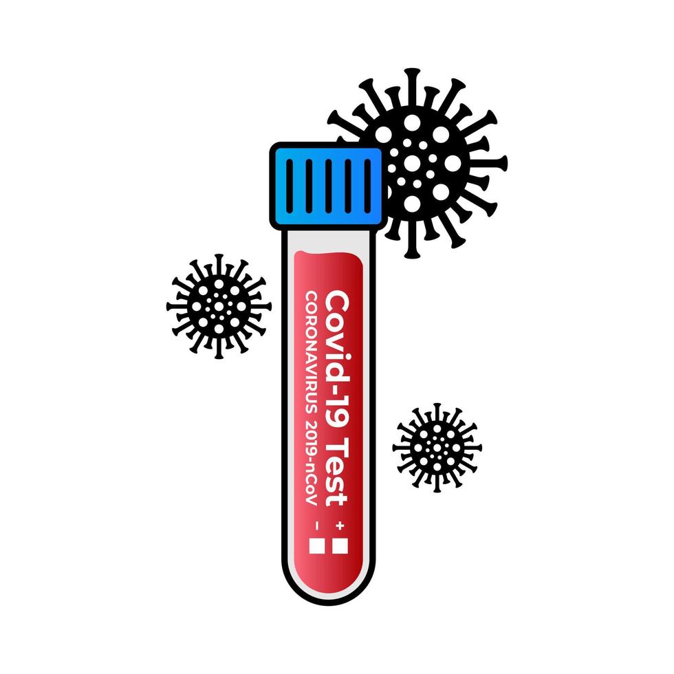 Corona-Virus-Reagenzglas-Labors Covid-19 ncov-Zeichenvektor vektor