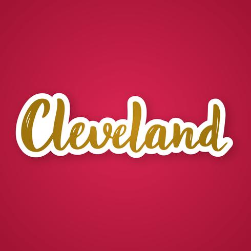 Cleveland - Hand gezeichnet, Phrase beschriftend. vektor
