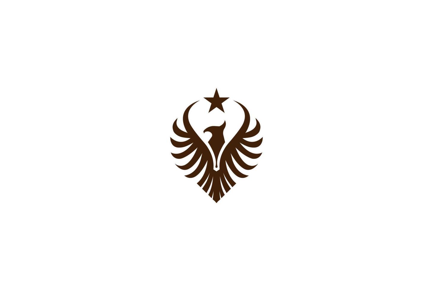 Vintage Retro-Amerikaner starker schwarzer Phönix-Vogel-Logo-Design-Vektor vektor