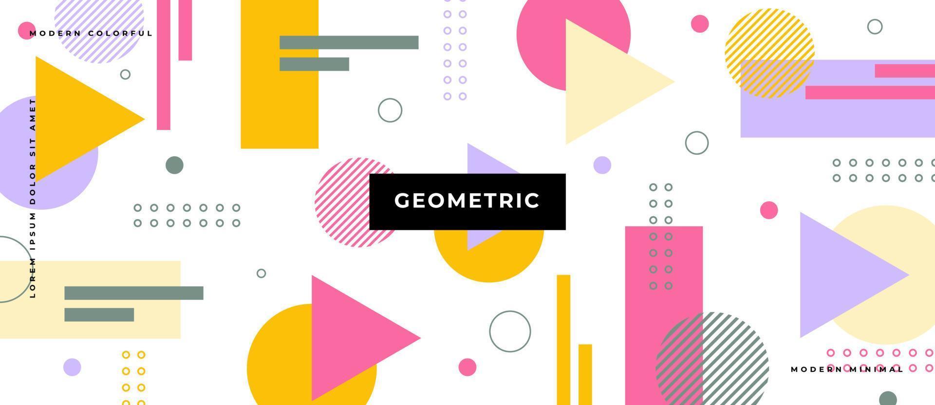 memphis sömlösa mönster. geometrisk triangel, rektangel, linje, prick, cirkel, element i vit bakgrund. vektor