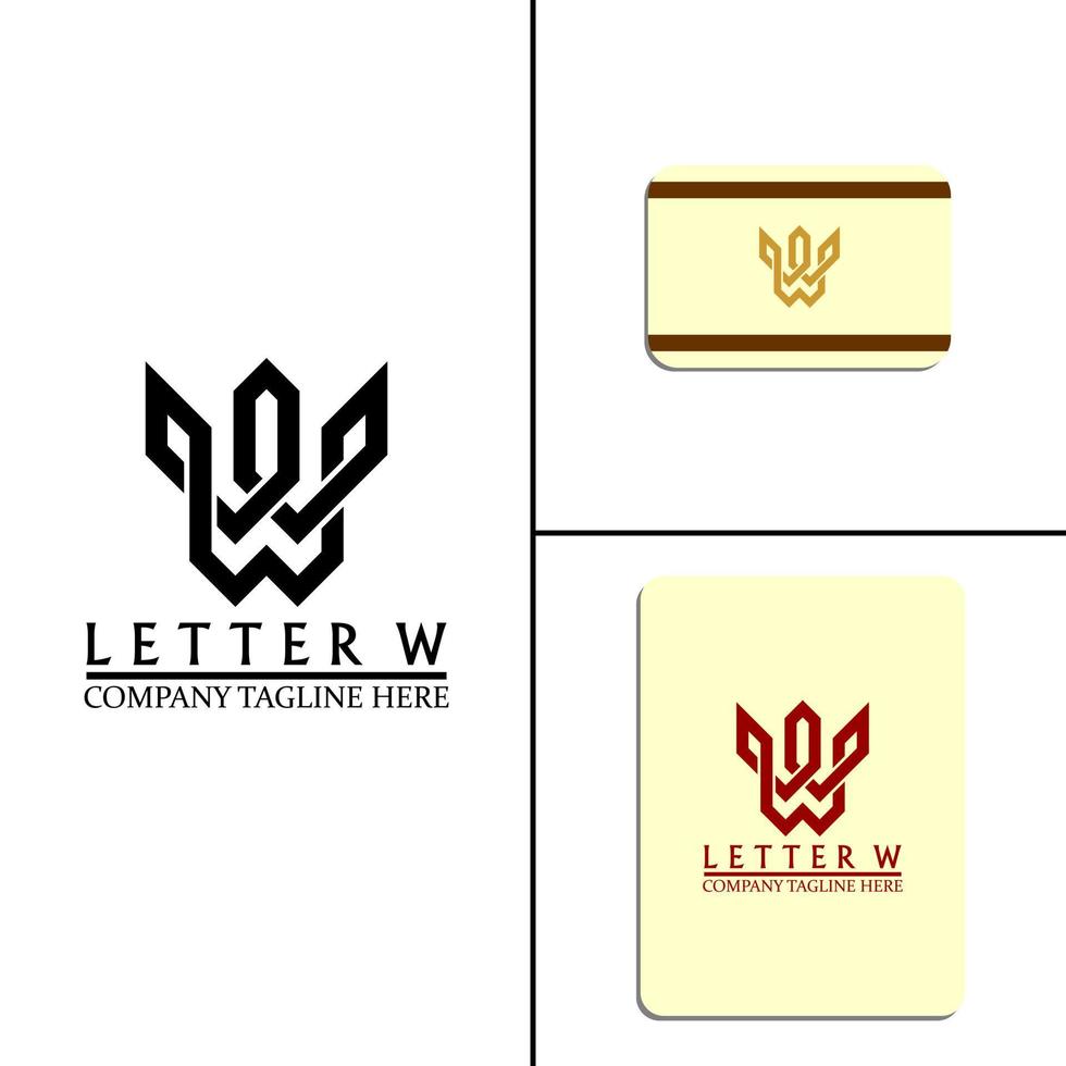 bokstav w krona monogram logotyp vektor