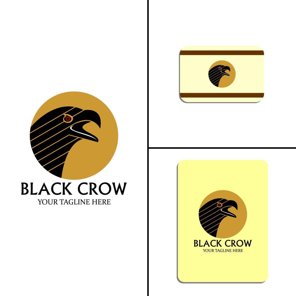 svart kråkhuvud logotyp vektor