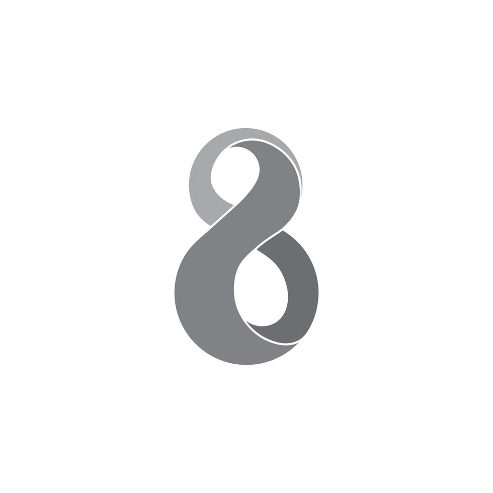 abstrakte Nummer 8 3D-Band-Logo-Vektor vektor