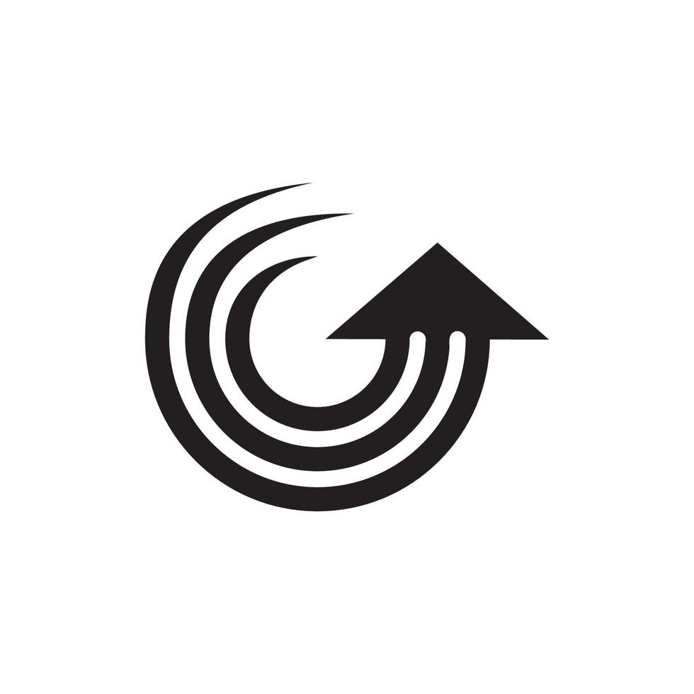 Streifen Rotation Bewegung Pfeil nach oben Logo Vektor