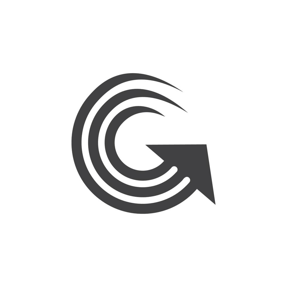 Buchstabe g Streifen Rotation Pfeil Logo Vektor