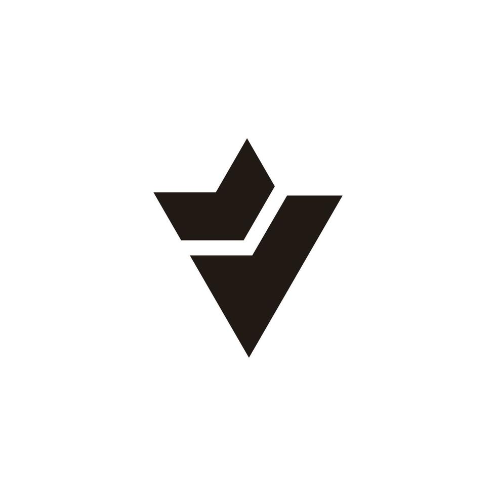 bokstaven v geometrisk polygon logotyp vektor