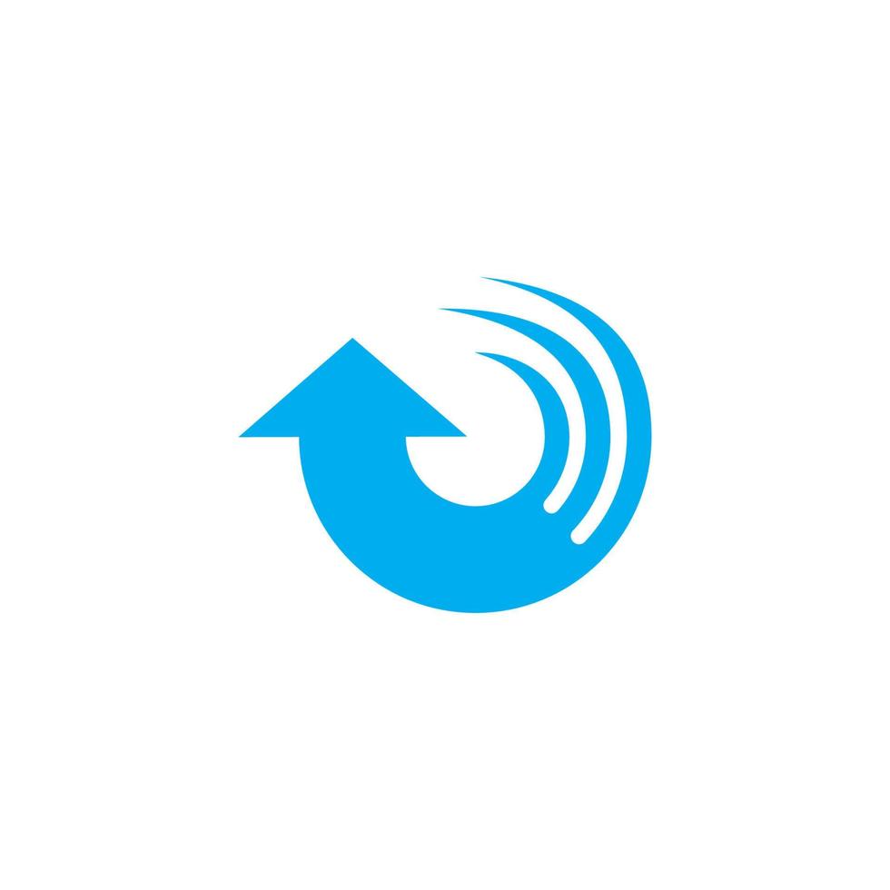 ränder blå vågig pil logotyp vektor