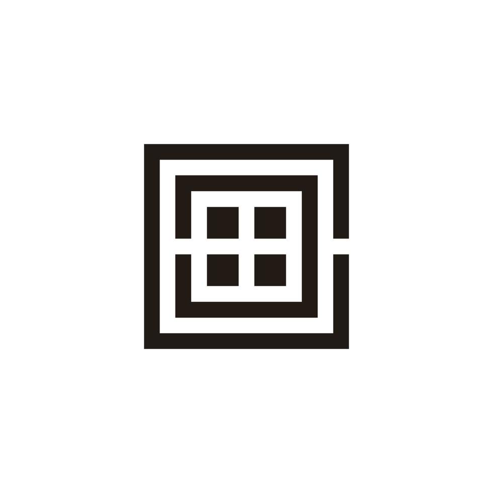 bokstaven cc kvadrat geometriska klar enkel design logotyp vektor