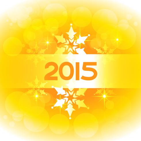 nytt år design i gult tema med snöflingor vektor