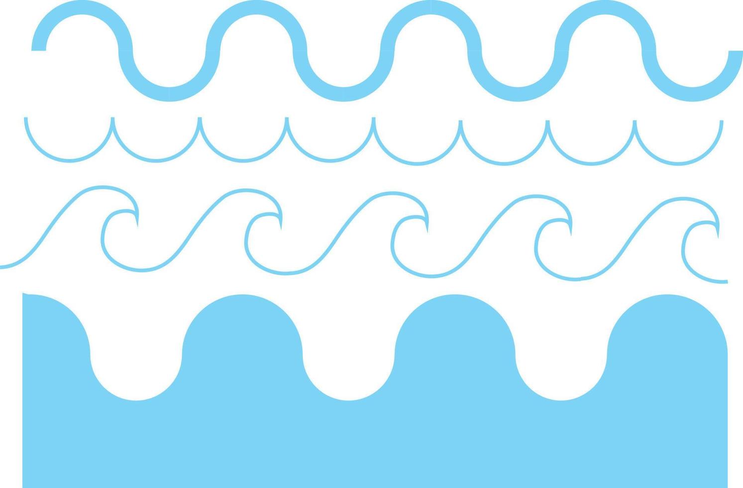 Vektor blaue Welle Icons Set
