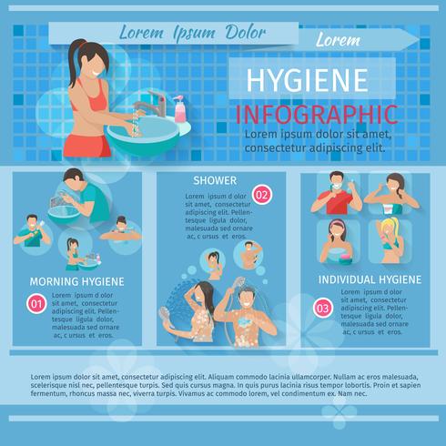 Hygiene Infografiken Set vektor