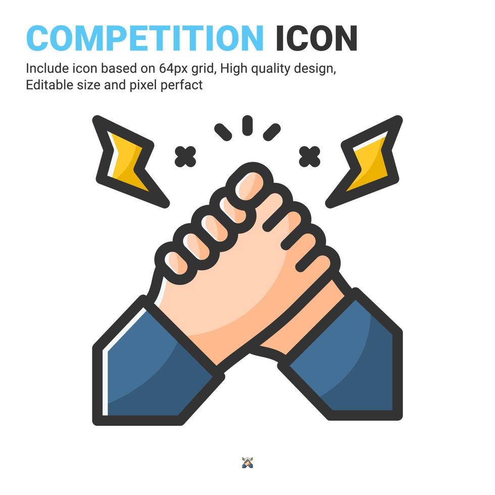 konkurrens ikon vektor med kontur färg stil isolerad på vit bakgrund. vektor illustration rivalitet tecken symbol ikon koncept för företag, finans, industri, företag, appar, webb och alla projekt