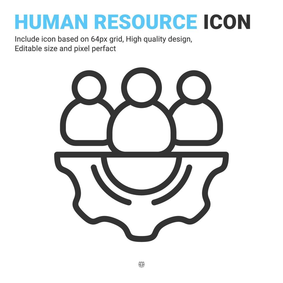 Human Ressource Symbol Vektor mit Umriss-Stil auf weißem Hintergrund. Vektor-Illustration Geschäftsmann Zeichen Symbol Symbol Konzept für Business, Finanzen, Industrie, Unternehmen, Web und Projekt