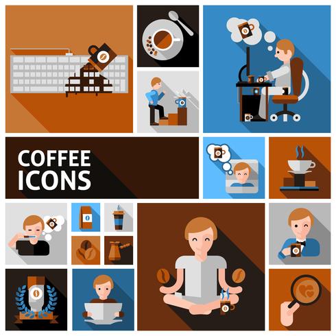 Kaffee Icons Set vektor