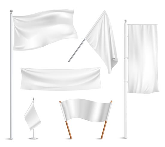 Vita flaggor piktogram samling vektor