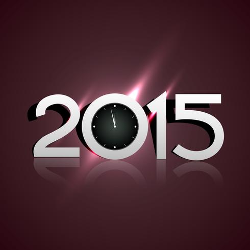 glänzendes neues Jahr 2015 Design mit kreativer Stiluhr vektor