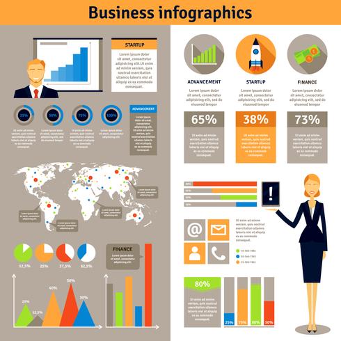 Geschäft Infographik flache Banner Plakat vektor