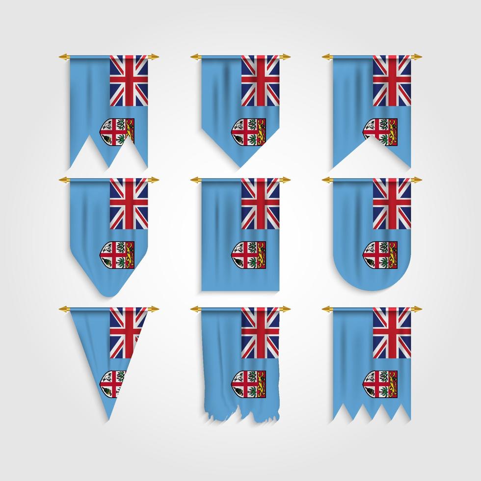 Fidschi-Flagge in verschiedenen Formen, Flagge von Fidschi in verschiedenen Formen vektor