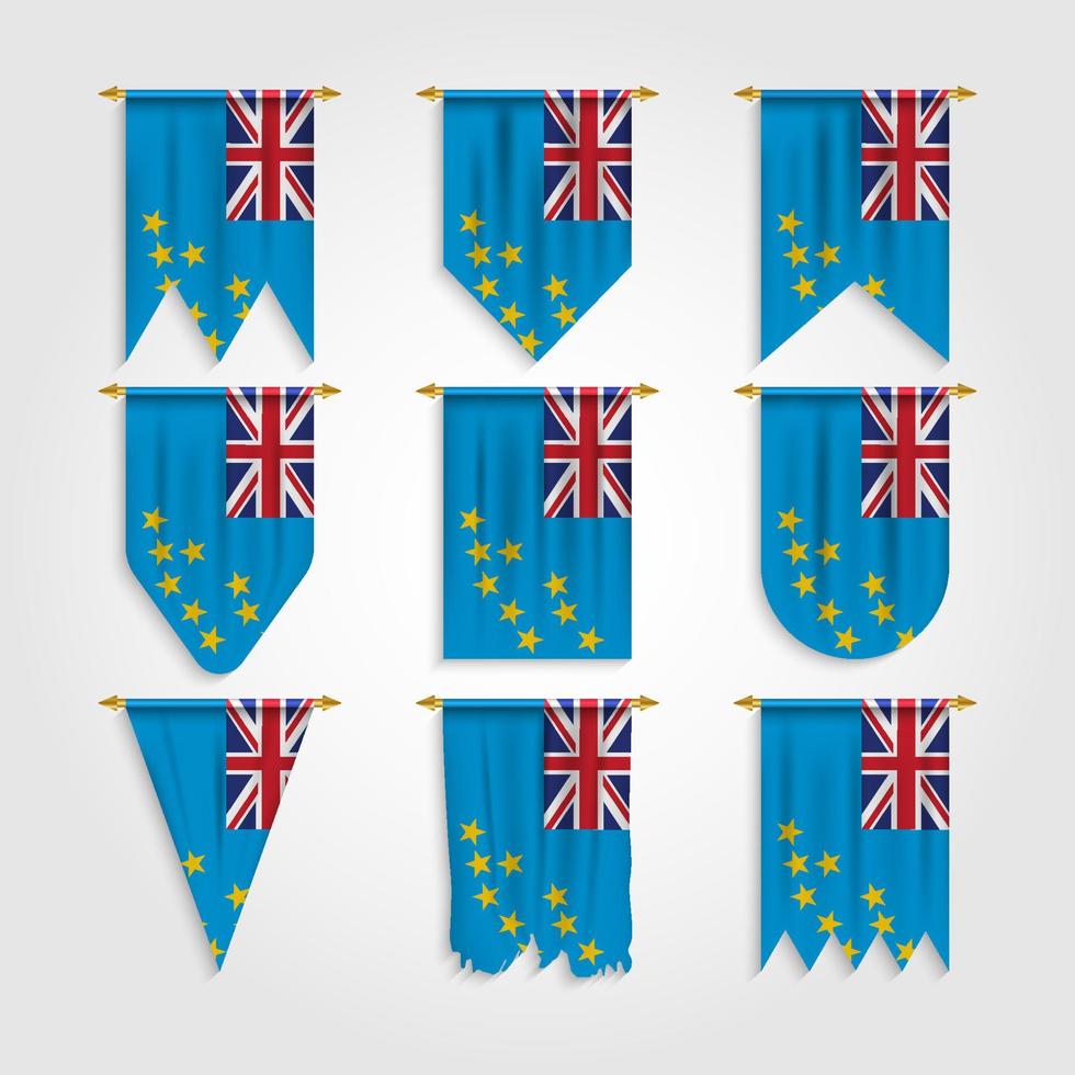 Tuvalu-Flagge in verschiedenen Formen, Flagge von Tuvalu in verschiedenen Formen vektor