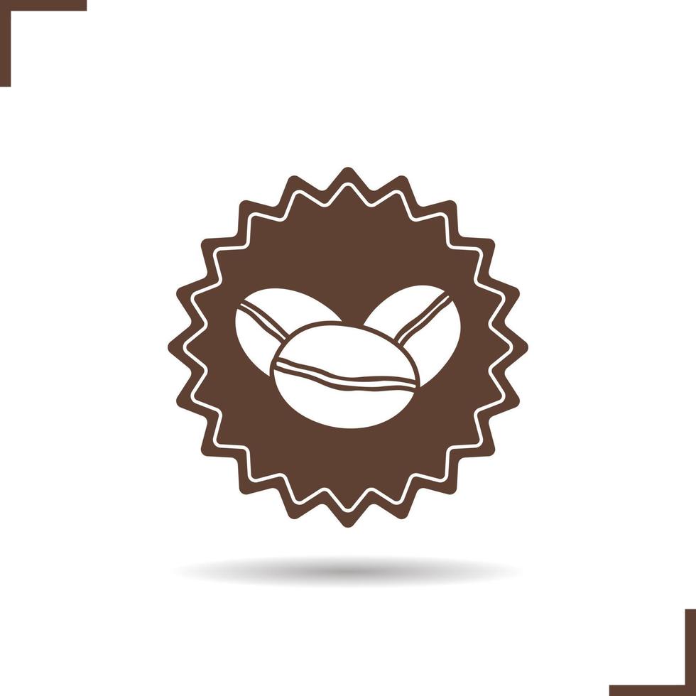 Kaffeebohnen Farbsymbole gesetzt. Kaffeehaus-Emblem. isolierte Vektorgrafik vektor