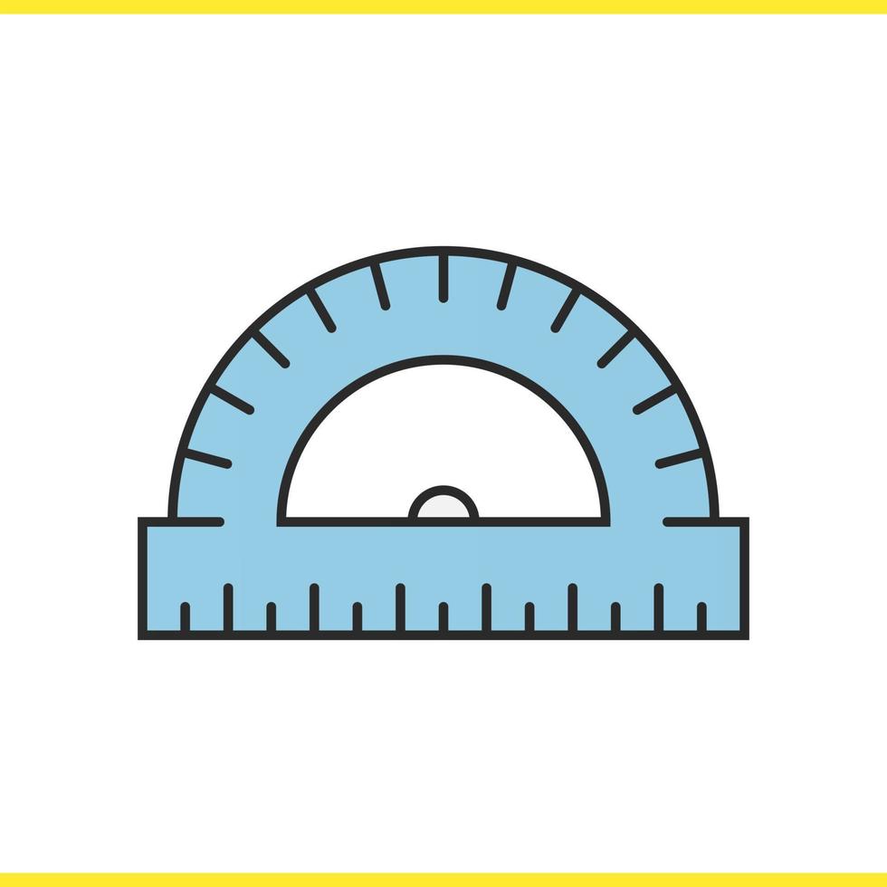 Schule-Winkelmesser-Farbsymbol. Geometrie-Symbol. isolierte Vektorillustration vektor