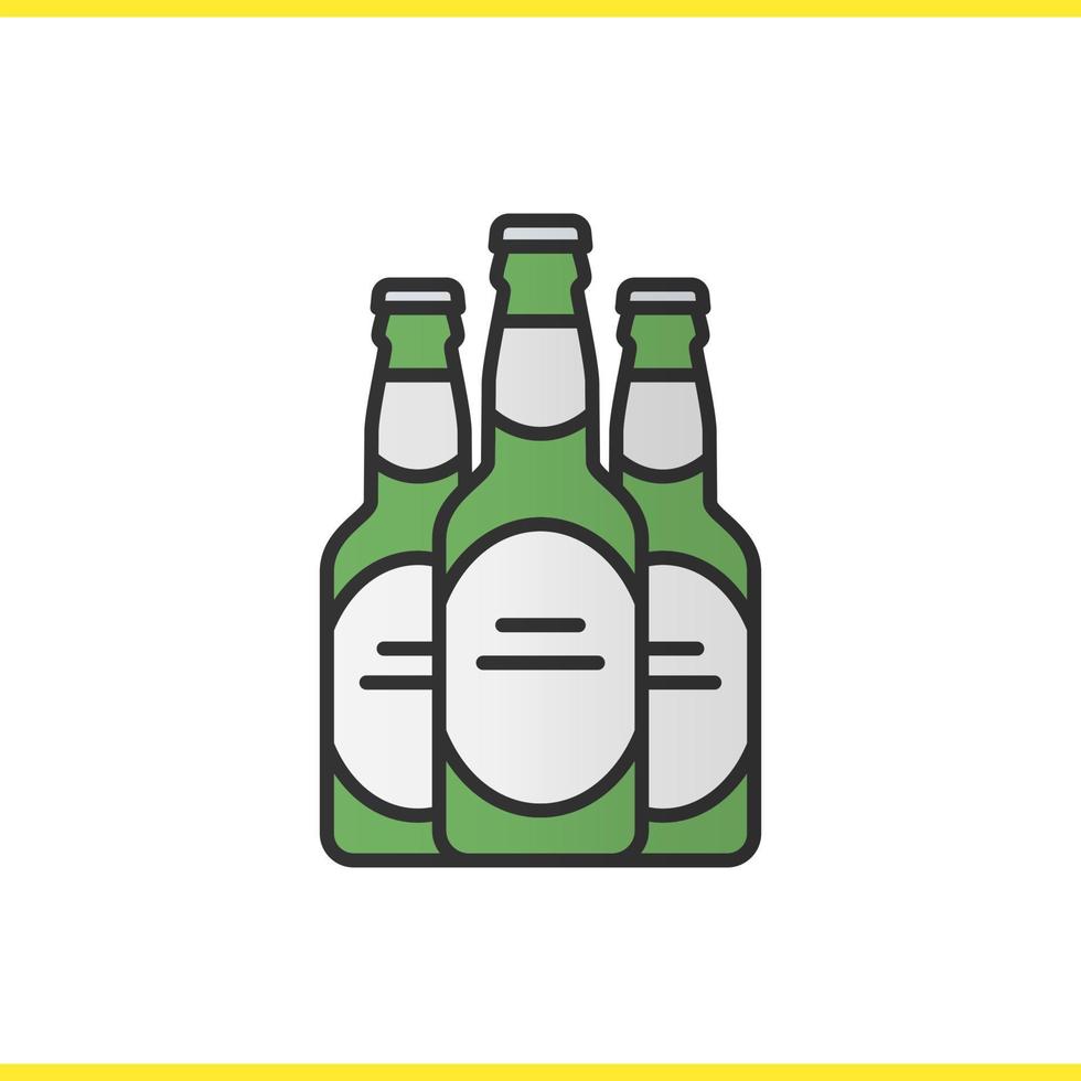 Bierflaschen Farbsymbol. isolierte Vektorillustration vektor