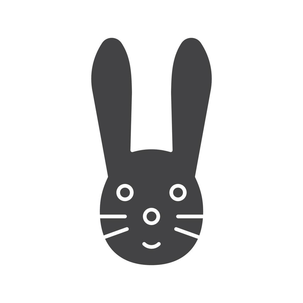 påskharen glyfikon. kanin siluett symbol. negativt utrymme. vektor isolerade illustration