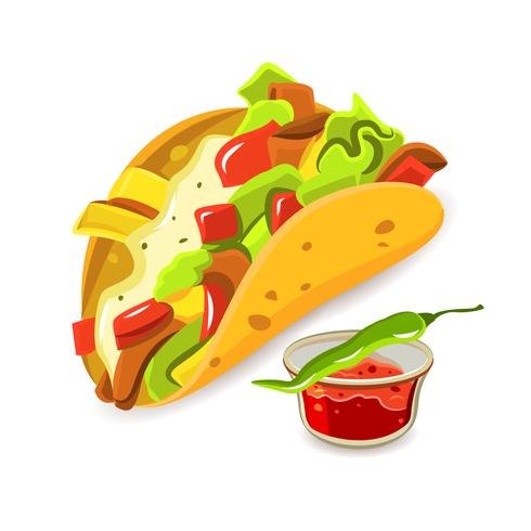 Mexikansk mat Taco Concept vektor