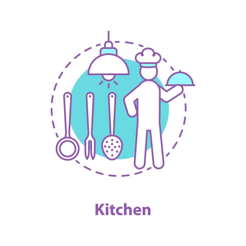 kök koncept ikon. person laga mat idé tunn linje illustration. restaurang kock. vektor isolerade konturritning