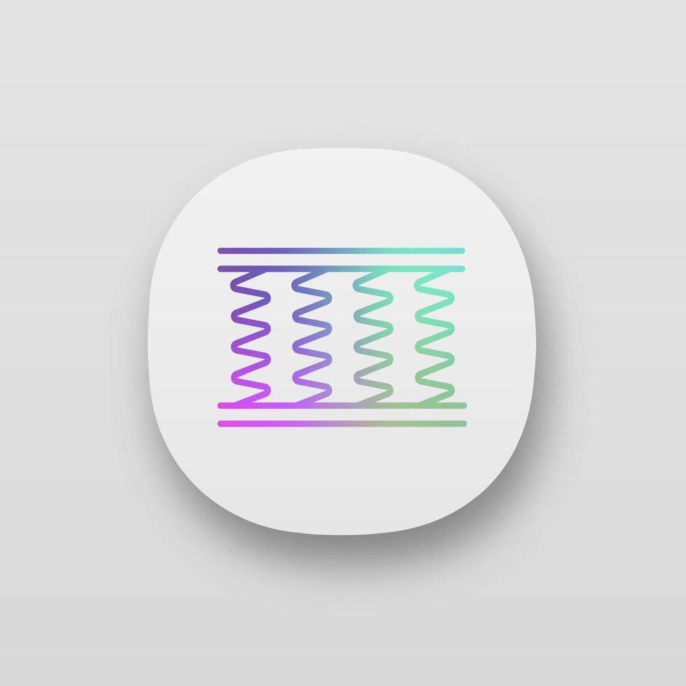 resår madrass app ikon. ortopedisk sovande innerresårmadrass utskuren. strö. ui ux användargränssnitt. webb- eller mobilapplikation. vektor isolerade illustration