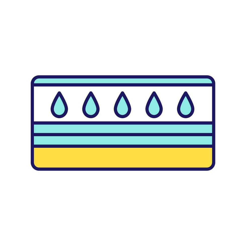 Wassermatratze Farbsymbol. Wasserbett. Schwimmmatratze. Bettzeug. isolierte Vektorillustration vektor