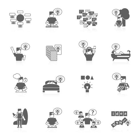 Idéer Icons Set vektor