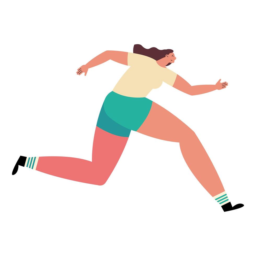 atletisk tjej springer vektor