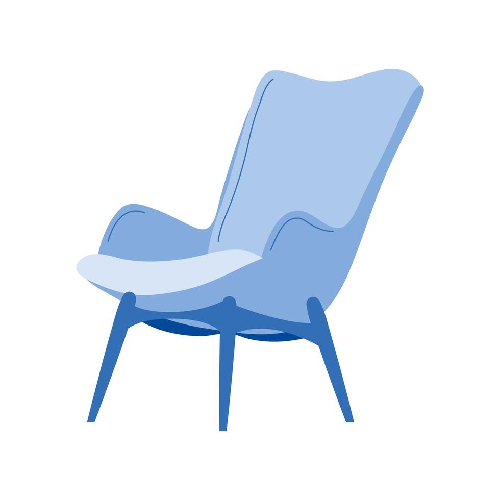 jättefin blå stol vektor
