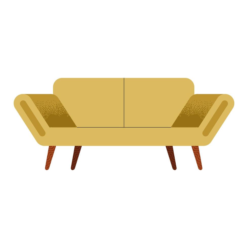 gul soffa vardagsrum vektor