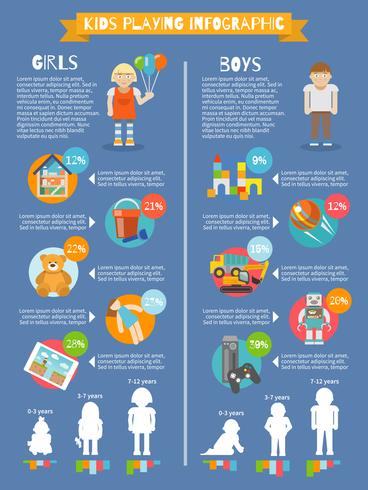 Barn som spelar infographics vektor