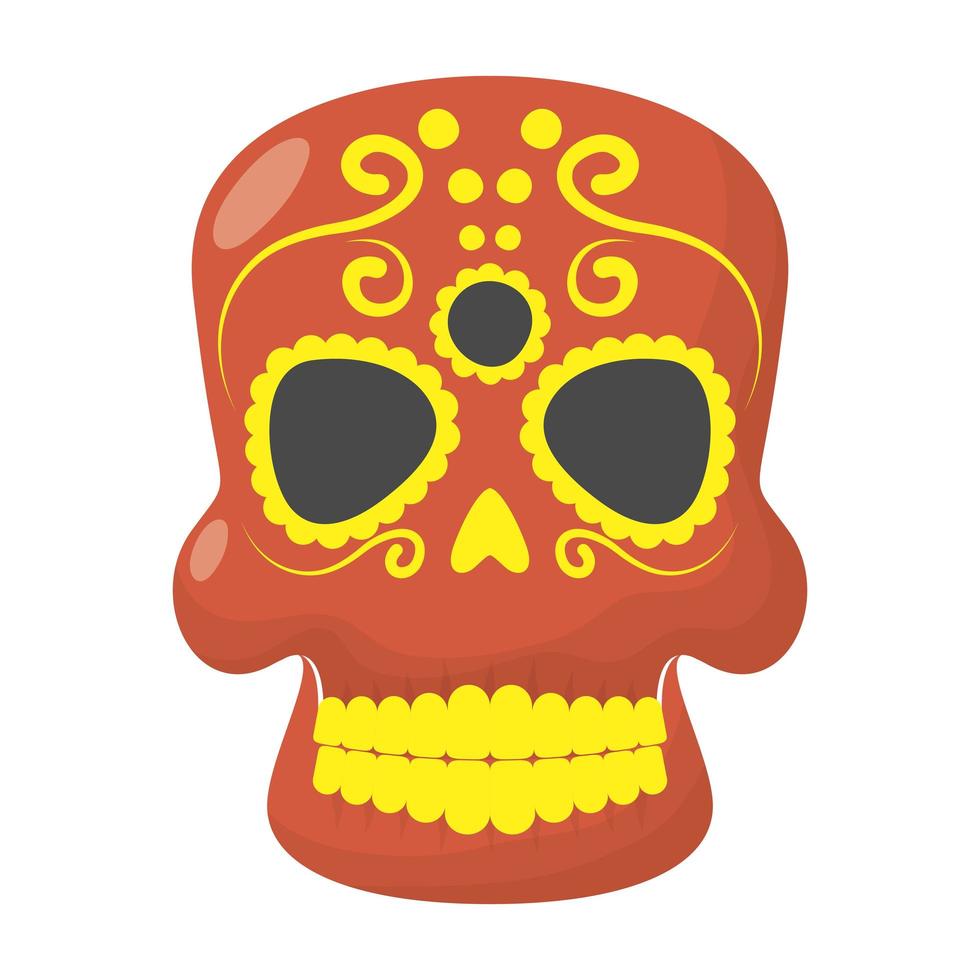 traditionell mexikansk dödskalle ikon vektor