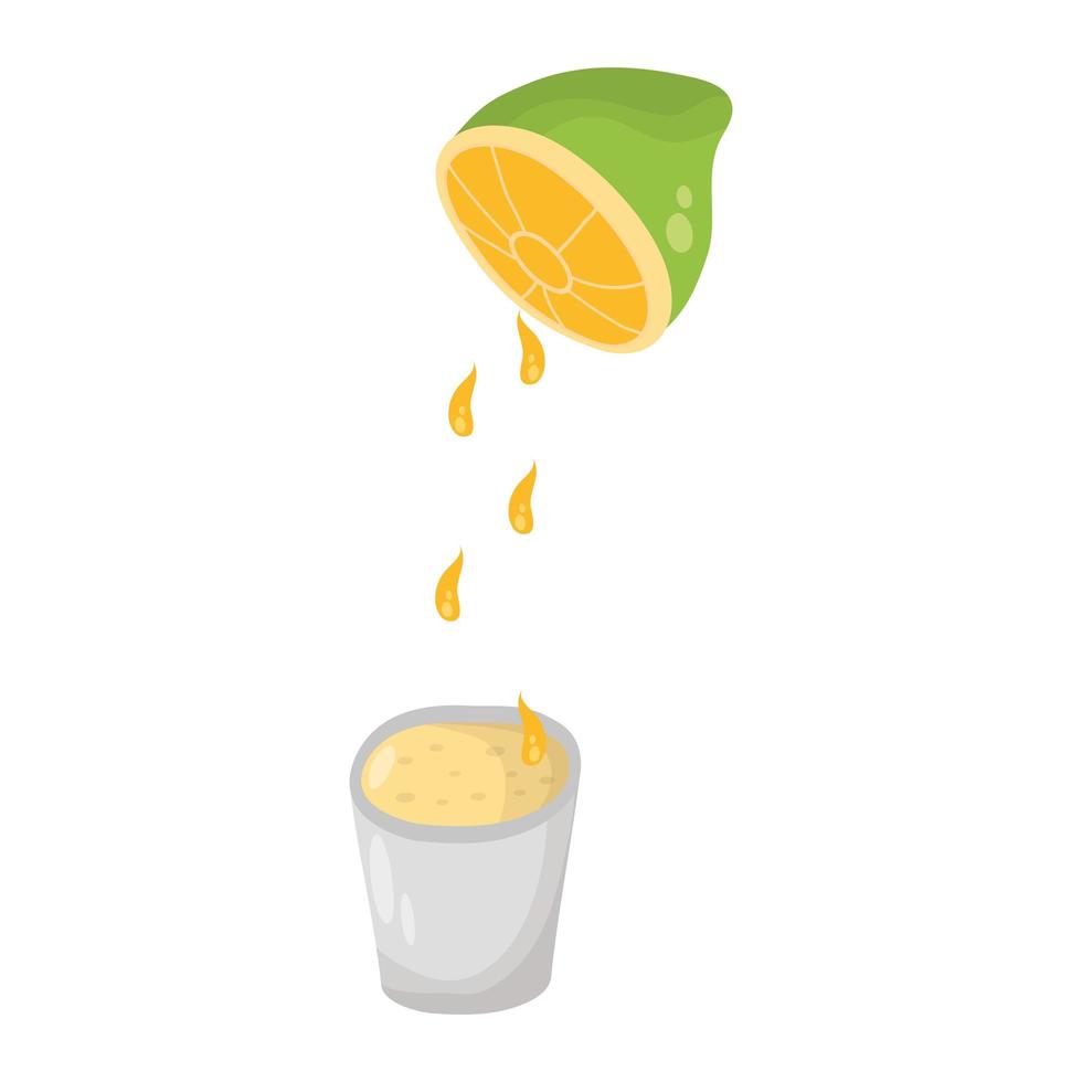 färsk citron citrusfrukt i kopp vektor