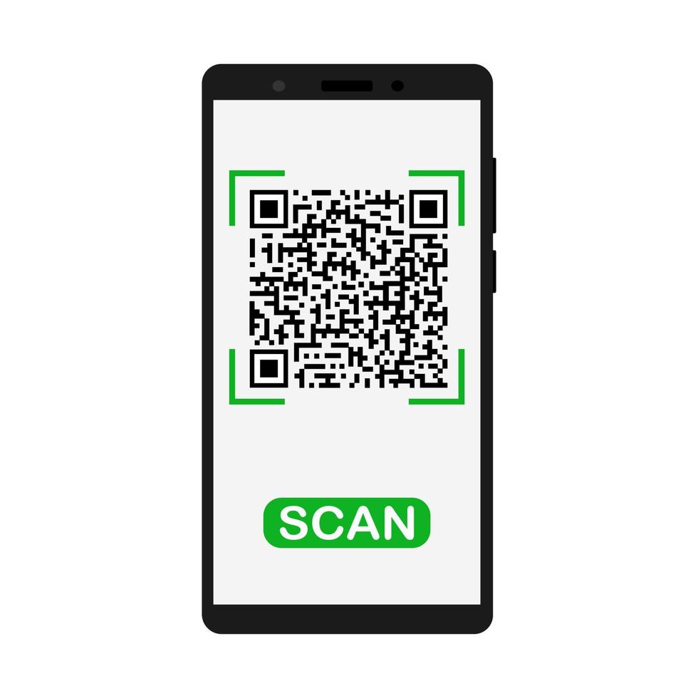 Smartphone scannt QR-Code. vektor