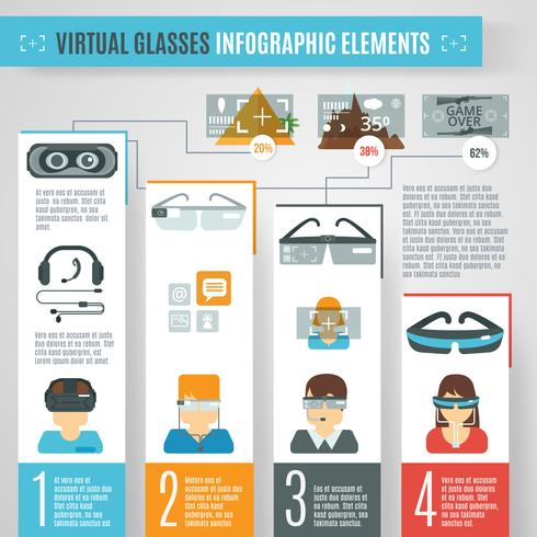 Virtuelle Brille Infografiken vektor