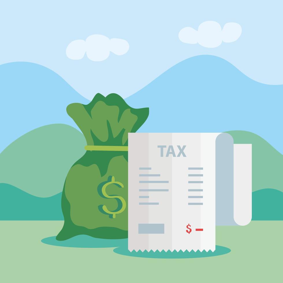 Steuertagesplakat mit Gutscheinpapier und Symbol vektor