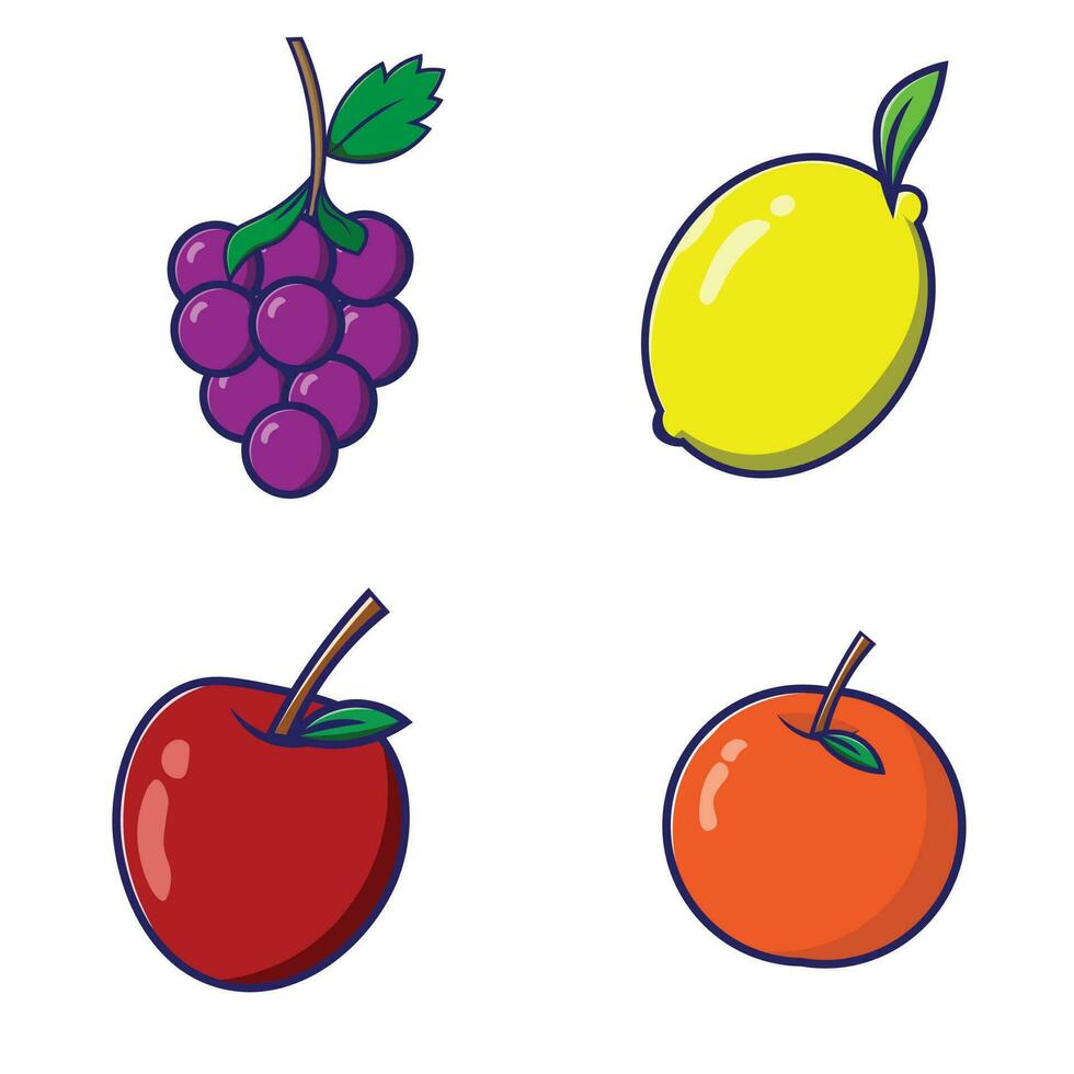 favoritfrukt som ofta äts set bunt. frukt koncept isolerade premium. vektor