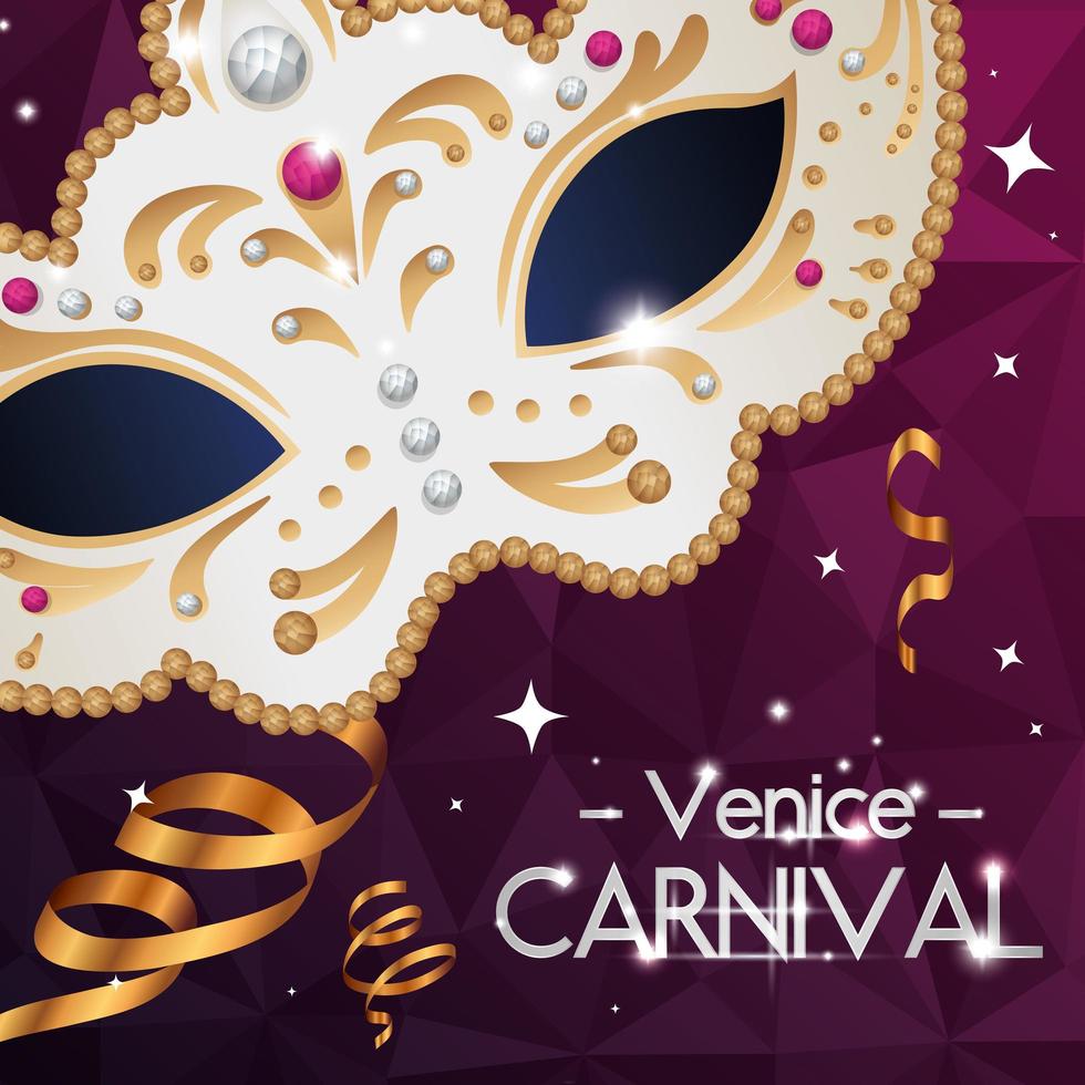 karneval i Venedig med mask och dekoration vektor