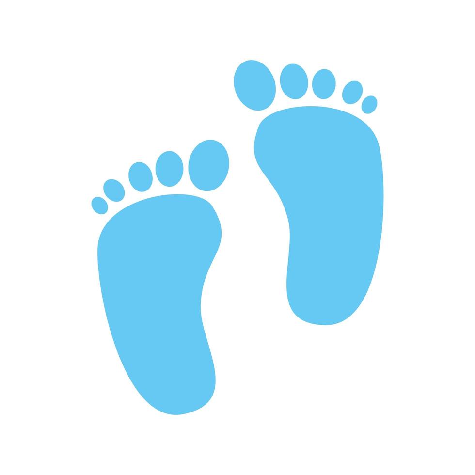 söta fotspår baby isolerade ikon vektor