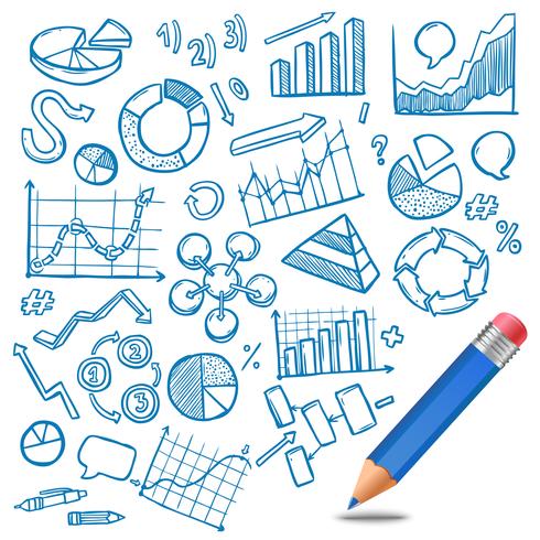 Diagramme und Diagramme Skizze vektor