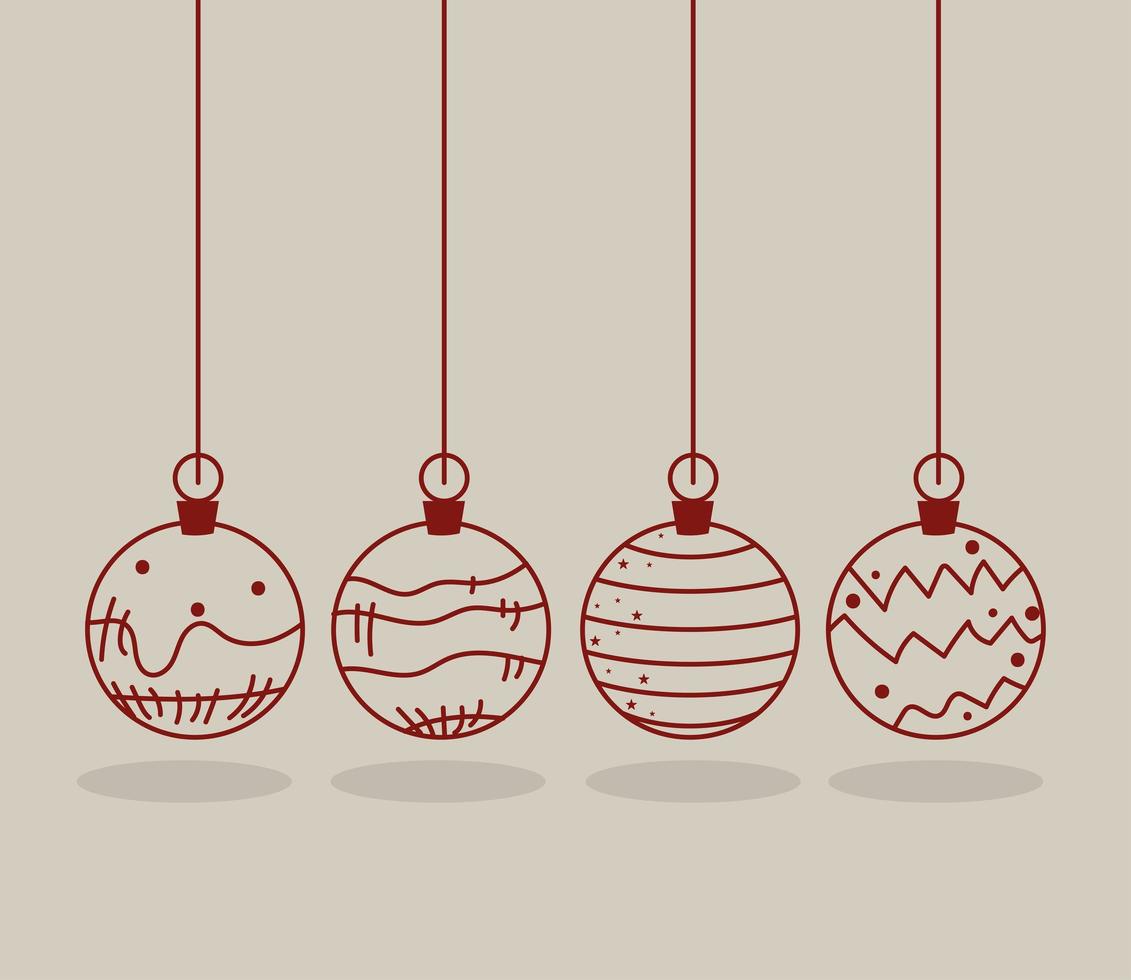 jul hängande bollar vektor