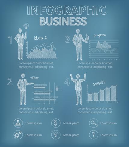 Skizzieren Sie Business-Infografiken vektor