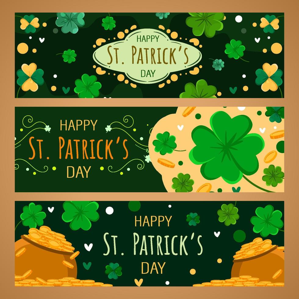 Satz von st. Patrick's Day-Banner vektor