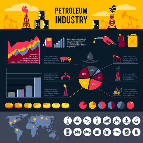 Erdöl-Infografiken gesetzt vektor